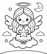 anjo de natal para colorir