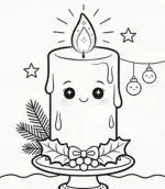 vela de natal para colorir