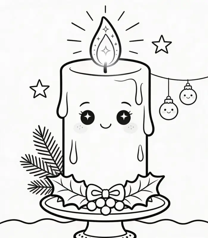 vela de natal para colorir