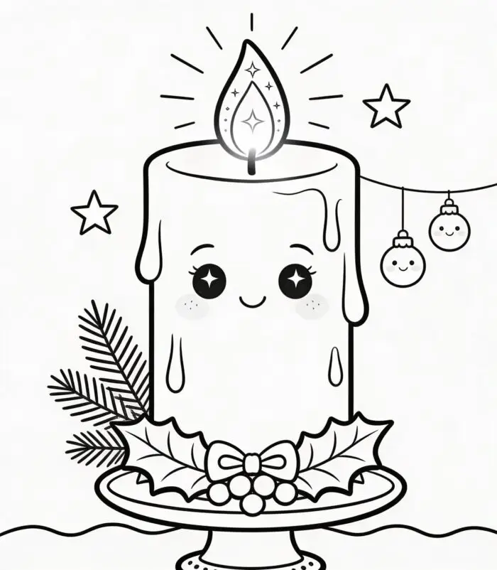 vela de natal para colorir