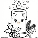 vela de natal para colorir
