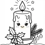vela de natal para colorir