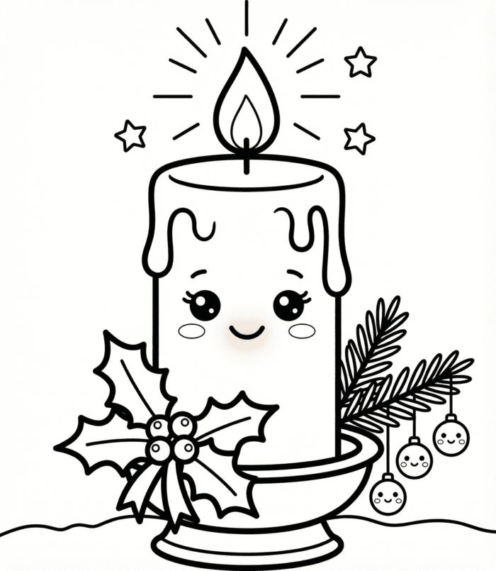 vela de natal para colorir
