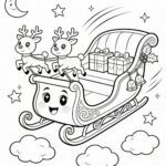 trenó do papai noel para colorir