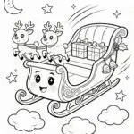 trenó do papai noel para colorir