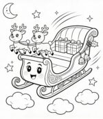 trenó do papai noel para colorir