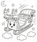 trenó do papai noel para colorir