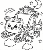 trenó do papai noel para colorir