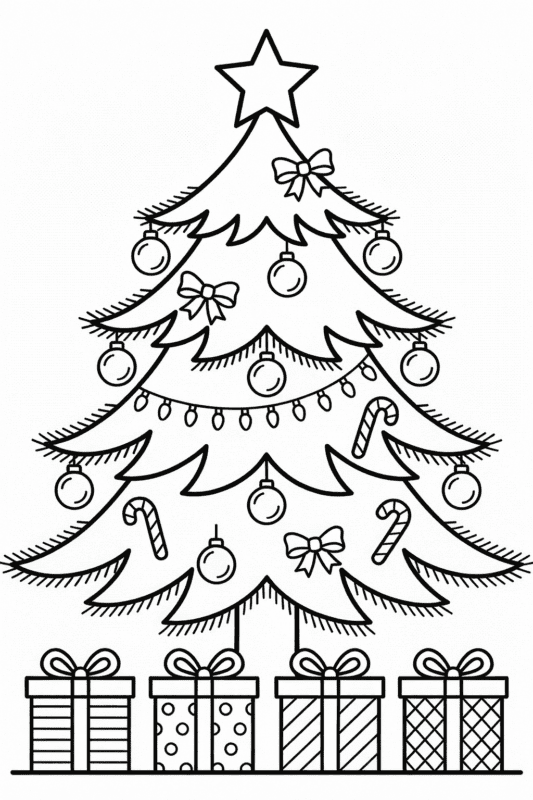 molde arvore de natal desenho