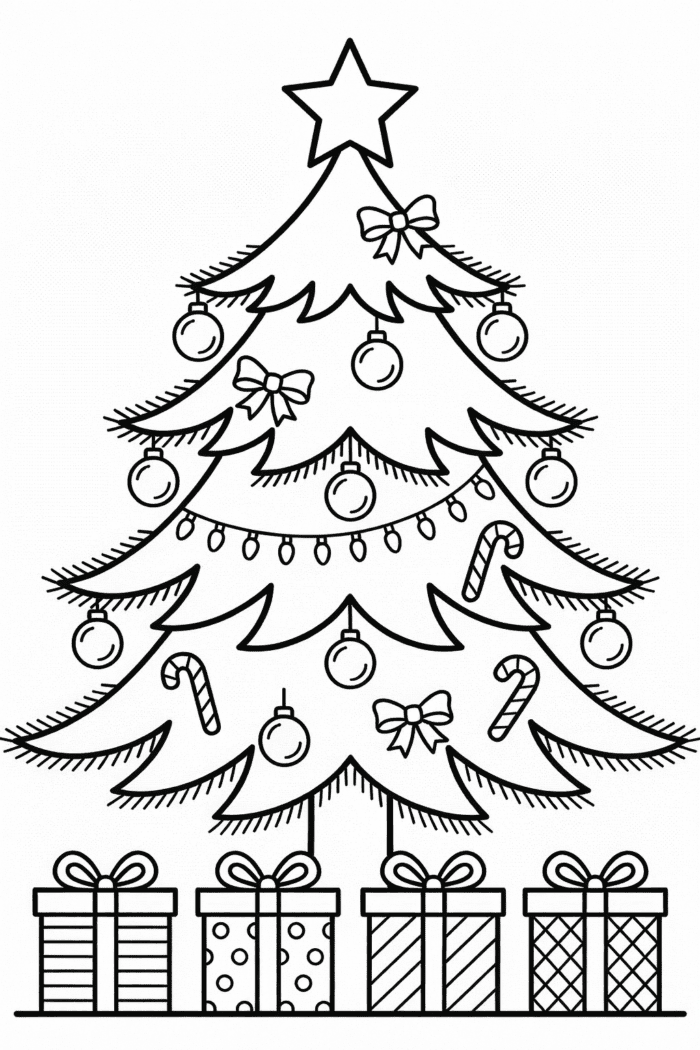 molde arvore de natal desenho