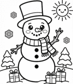 boneco de neve para colorir