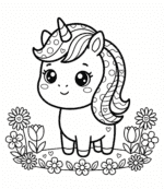 Baby Unicórnio para Colorir