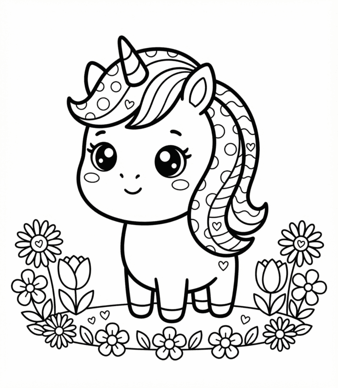 Baby Unicórnio para Colorir