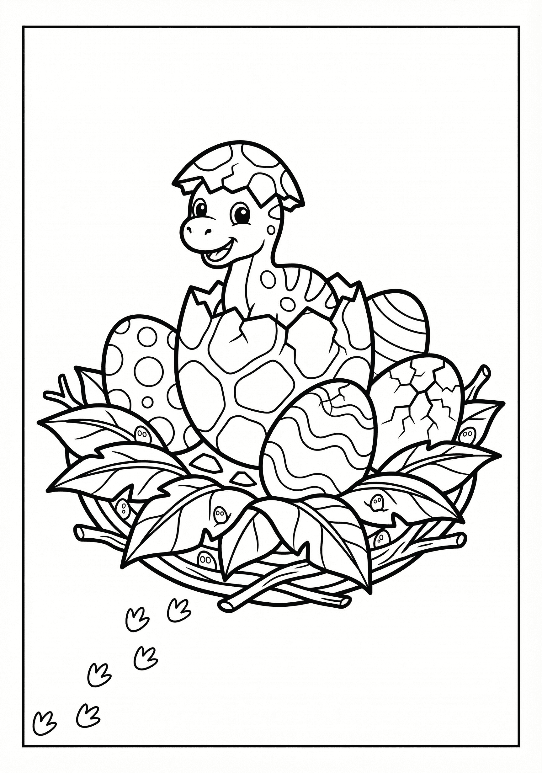 Ovo de Dinossauro para Colorir