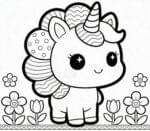 Baby Unicórnio para Colorir 150+ Desenhos Grátis PDF | baby unicornio fofo - Imagem 2