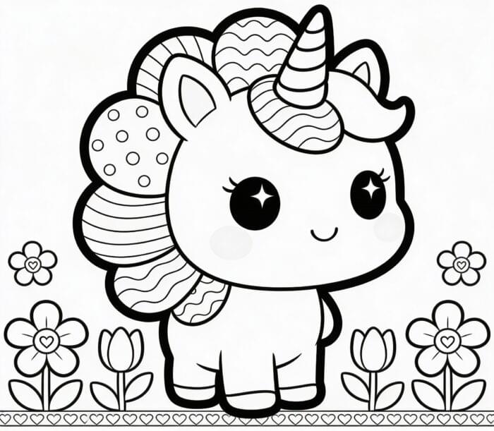 Baby Unicórnio para Colorir 150+ Desenhos Grátis PDF | baby unicornio fofo - Imagem 2