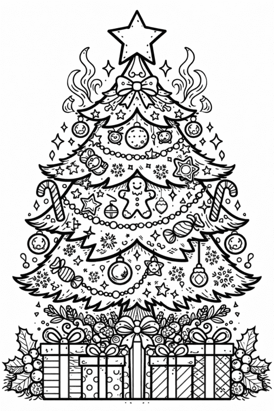 arvore de natal desenho colorido