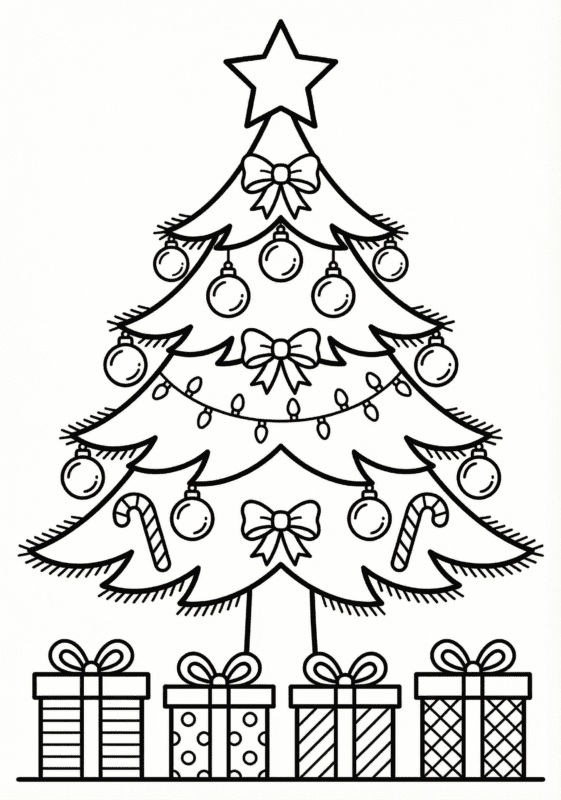 arvore de natal desenho colorido